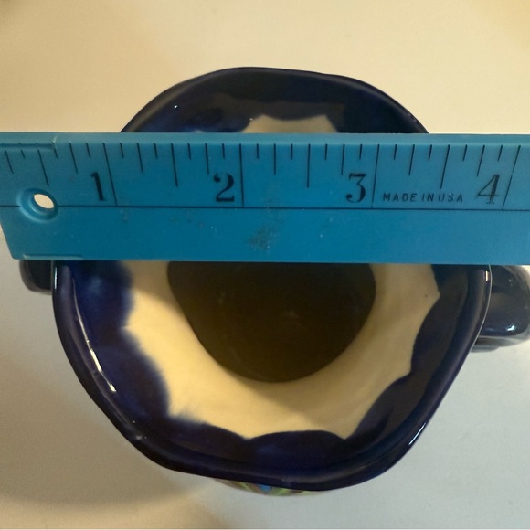 TALAVERA Mexican Pottery Vase Vessel Double Handle Folk Art - Picture 7 of 8